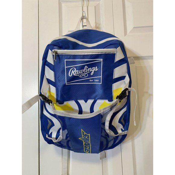 Rawlings Savage Blue BASEBALL‎ 16" Backpack - Medium Sized  - 2 Side Bat Sleeves - Picture 1 of 8